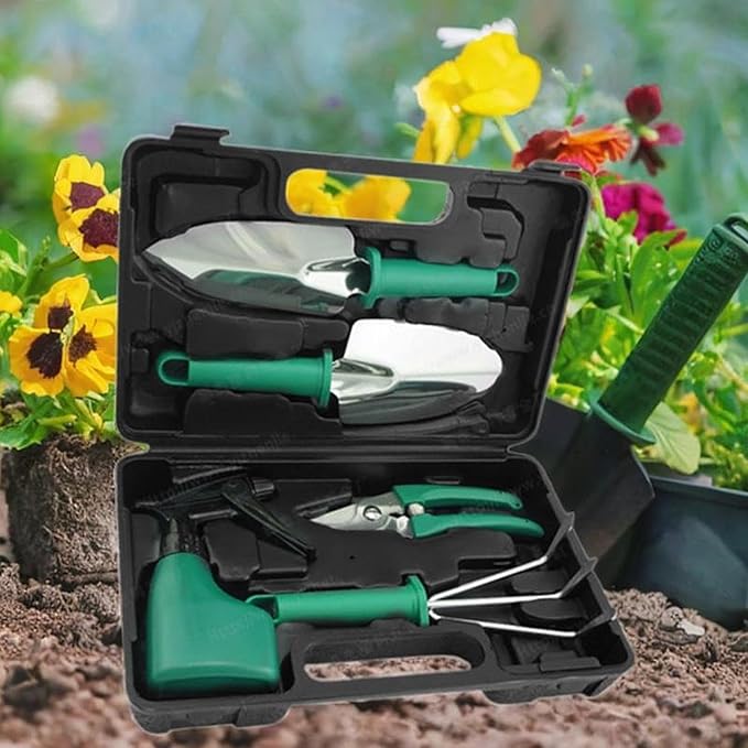 Garden Tools Set Gardening Hand Tools Ergonomic Handle Shovels Yard with Storage Tote Bag Utility Tools for Lawn Agricultural 5Pcs 29x19x7cm(5pcs 29x19x7cm)
