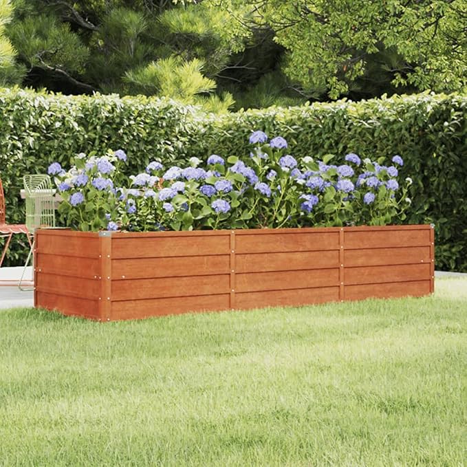 Garden Raised Bed Rusty Corten Steel Large Durable Flower pots Flower pots Cactus planters for Outdoor Backyard