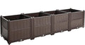 LIFE SKY Modular Garden Planter: Multi-Section Raised Bed for Herbs &amp Vegetables - Brown Plastic Plant Box with Drainage System for Balcony &amp Patio Gardening