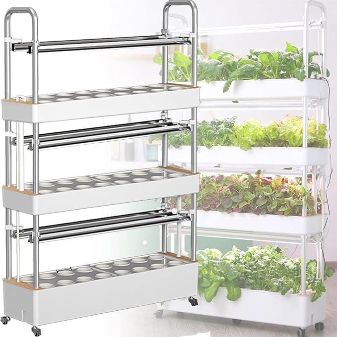 Hydroponic Growing System with Automated LED Lights Vertical Indoor Tower Garden Multi-Layer Planter for Soilless Cultivation Intelligent Indoor Farming Equipment