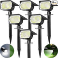 Solar Spot Lights Outdoor 6 Pack [46 LED/3 Modes] Solar Landscape Spotlights Waterproof 2-in-1 Auto On/Off Solar Powered Lights for Outside Yard Garden Wall Pathway(Cool White)