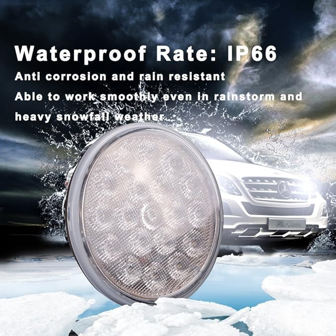 PAR36 LED Flood Light 18W 2200LM 6000K - Tractor Light Replacement for 50W Halogen Landscape Lamp for Farming Agriculture Off-Road Marine Equipment IP67 Waterproof 9-32V DC Pigtail