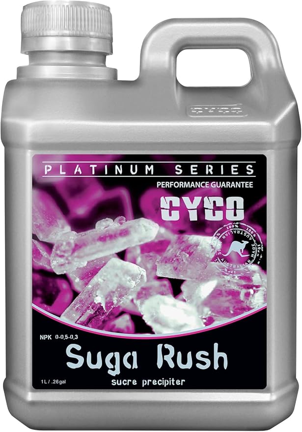 CYCO Suga Rush Liquid Nutrient for The Bloom Cycle for Hydroponic Plants 0-0.5-0.3 1 Liter