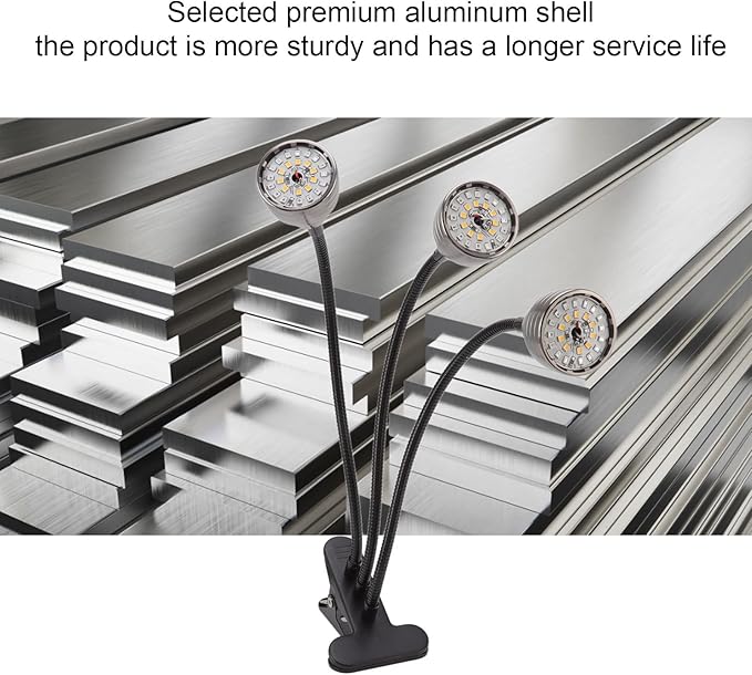 LED Plant Grow Light Full Spectrum 360 Degree Adjustable Clip On USB Powered Indoor Plants Light with 5 Dimming Modes 3 Fill Light Modes for Succulents Aluminum Alloy 78LEDs