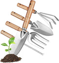 Generic Sturdy Stainless Steel Garden Tools Set with Ash Handles Multi-Function Gardening Kit for Men and Women Includes Various Trowels for Digging Pruning and Planting Tasks