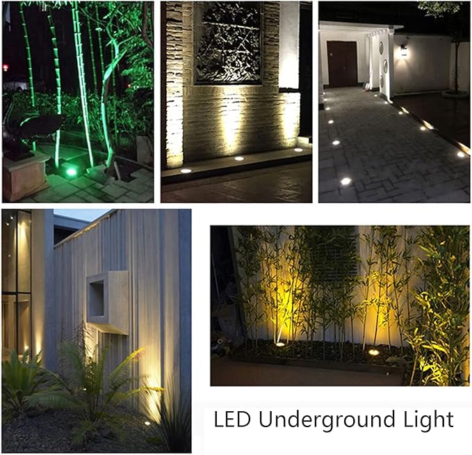 Outdoor Landscape Lights - LED Underground Light AC85-110V Recessed Spotlight IP66 Waterproof Ground Light for Walkway Garden Courtyard Step Decorative Landscape Lamp
