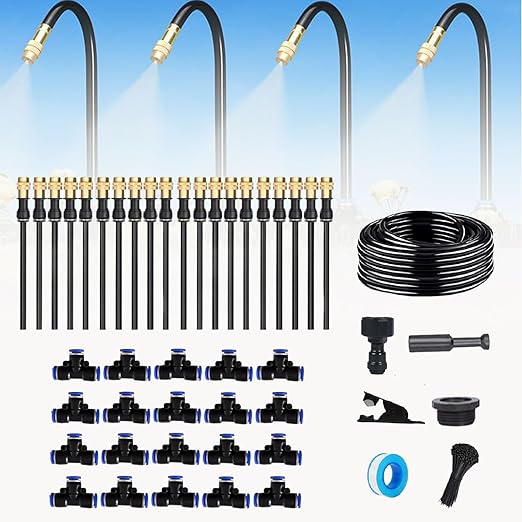 360 Curved Garden Automatic Irrigation System Automatic Drip Irrigation Kits Universal Spray Kit for Garden Plant Watering System (65.6 FT)
