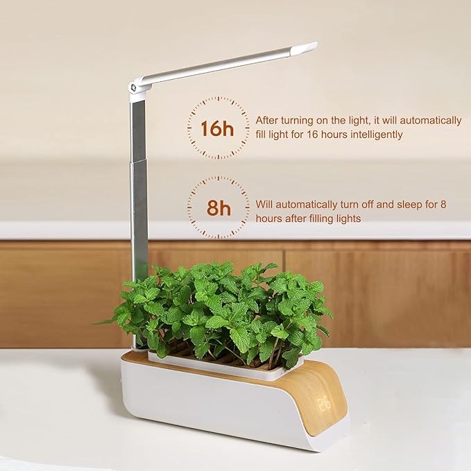 Sonew Smart Planter with Adjustable LED Grow Light for Indoor Plants Hydroponics Growing System Indoor Garden Kit with Grow Light Home Kitchen Vegetable Gardening