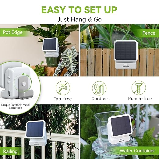 RAINPOINT Smart WiFi Solar Automatic Plant Waterer SystemWiFi HUB NeedAPP Control Drip Irrigation Pump DeviceIndoor Outdoor Use House Potted Plants Garden Balcony Grow Tent Water 10-20 Plants