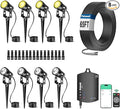 8-Pack Low Voltage Landscape Lighting Kit with WiFi 72W Transformer 3W LED Spotlights with 65ft Cable App and Voice Control 3000K Warm White 12-24V IP65 Outdoor Pathway Uplights