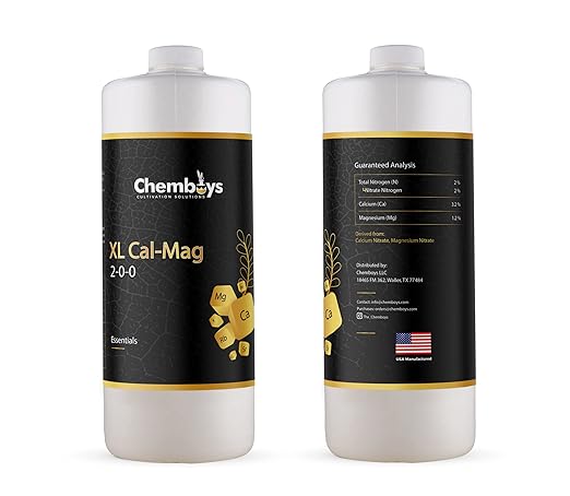 Chemboys XL Cal-Mag Plant Supplement 2-0-0 – Calcium &amp Magnesium Liquid Fertilizer Plant Nutrients for Vegetables Hydroponics Coco Coir Fruits – Indoor &amp Outdoor Use Made in USA - 0.5 Gal