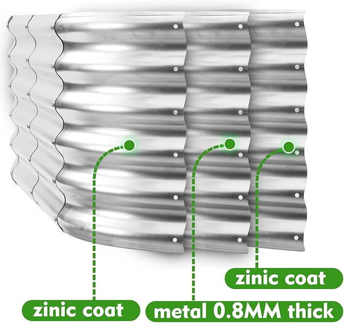 17 Tall Round Outdoor Garden Raised Garden Bed Kits-0.8MM Thick Metal Raised Planter Bed/Ground Planter Box for Variety of FlowersHerbsVegetablesTrees (Silver 24 Dia X 16.5 inches)