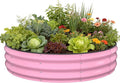 Galvanized Raised Garden Bed 4×4×1 FT Round Metal Raised Garden Bed Outdoor Planter Box with Open Bottom Rust-Resistant Steel Garden Bed for Vegetables Herbs Flowers Easy Assembly