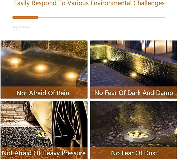6PCS Landscape Lights - Outdoor Buried Lights AC85-265V IP66 Waterproof Recessed LED Spotlight Round Ground LED Spotlight for Villas Stair Step Lawn Lighting(RGB15W)