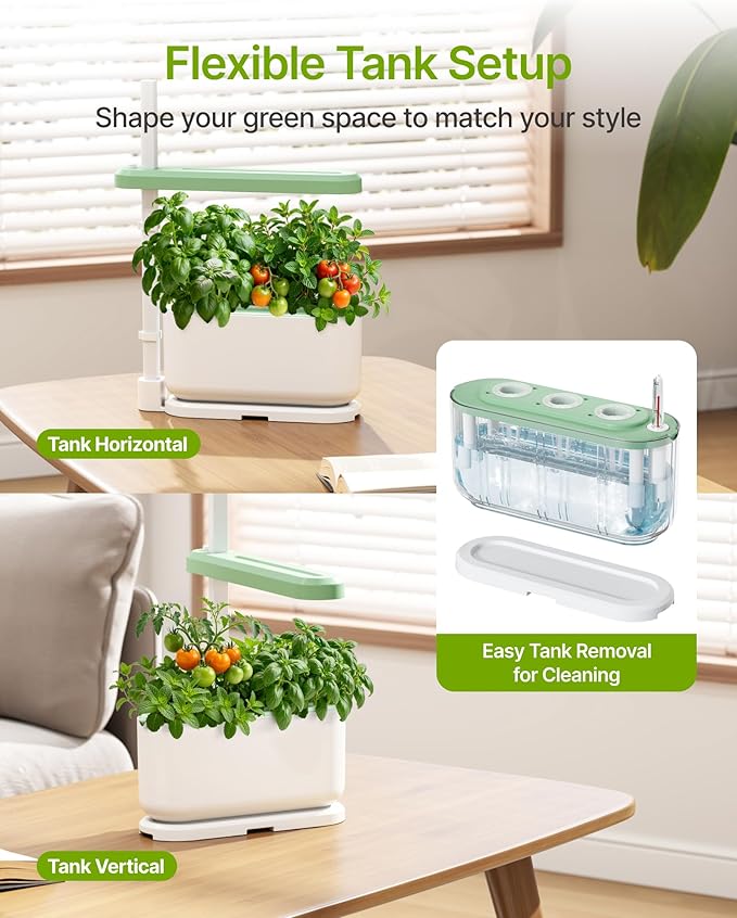 SUNCOZE Hydroponics Growing System Kit with 3 Pods – Full Spectrum LED Grow Light Adjustable Height Indoor Herb Garden Compact Hydroponic System for BeginnersGardening Gifts