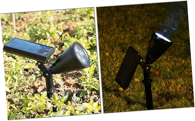 DOITOOL 2pcs Solar Ground Lights LEDs Outdoor Spotlights with Solar Panel Easy Installation for Garden Pathway Lawn and Lighting