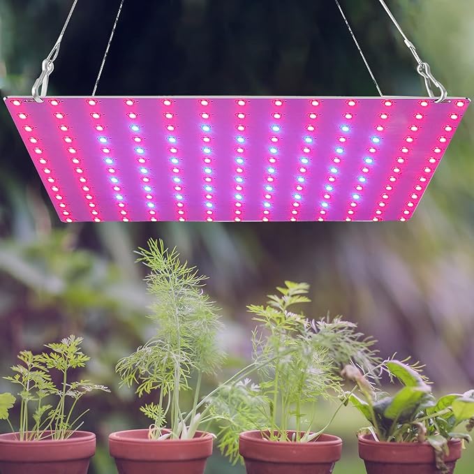 LED Plant Lamp with 169 Red and Blue LEDs Thin Full Spectrum Panel Grow Light for Hydroponics Indoor Plants Greenhouses Succulents Vegetables and Flowers