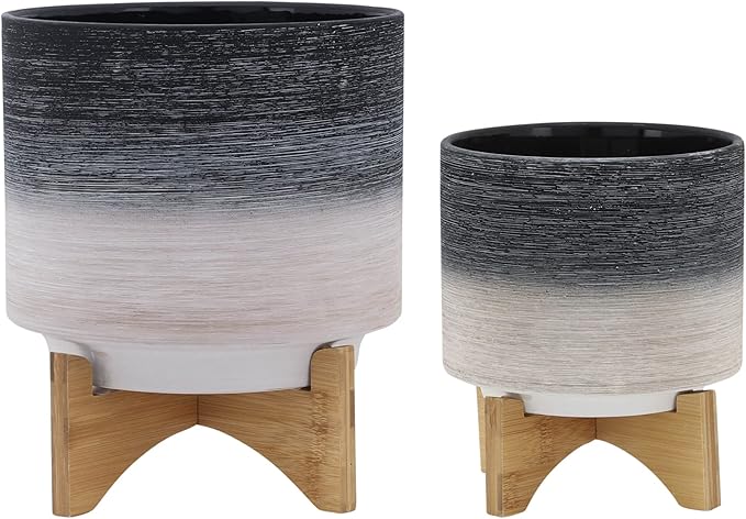 Generic  S2 810 Planter ON Wooden Stand Gray