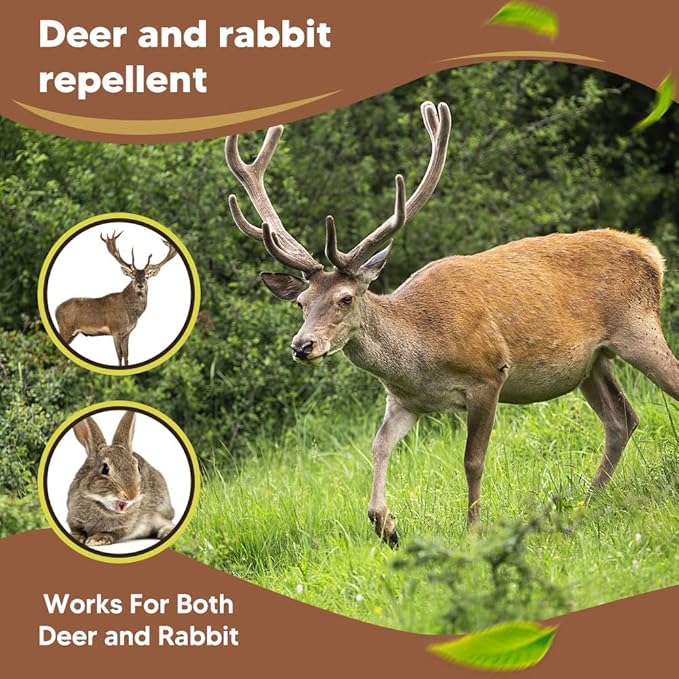 Deer Repellent Outdoor Deer Repellent for Plants Rabbit Repellent Outdoor Deer and Rabbit Repellent Keeps Deer &amp Rabbits Out of Garden Yard Lawn 8 Packs