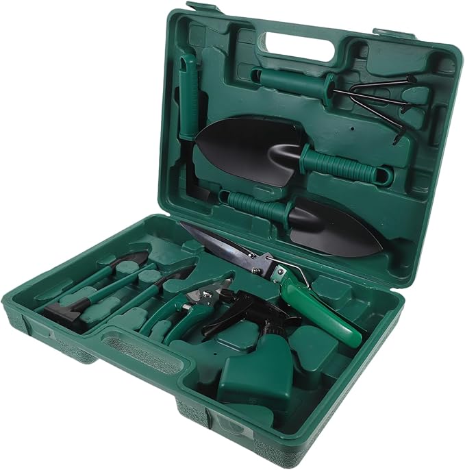 Portable Garden Tool Set Pruning Shears Small Shovel Rake Sprayer Shovel Tool Case Outdoor Planting Gardening Accessory Kit