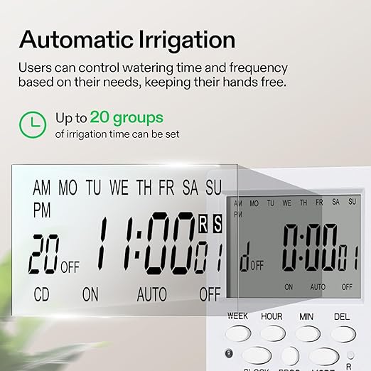VIVOSUN Professional Automatic Drip Irrigation Kits 15W Output All in One Professional Grow Kit- Includes Pump Timer and Regulator 8 Drip Emitters Garden Plant Watering System Indoor Outdoor