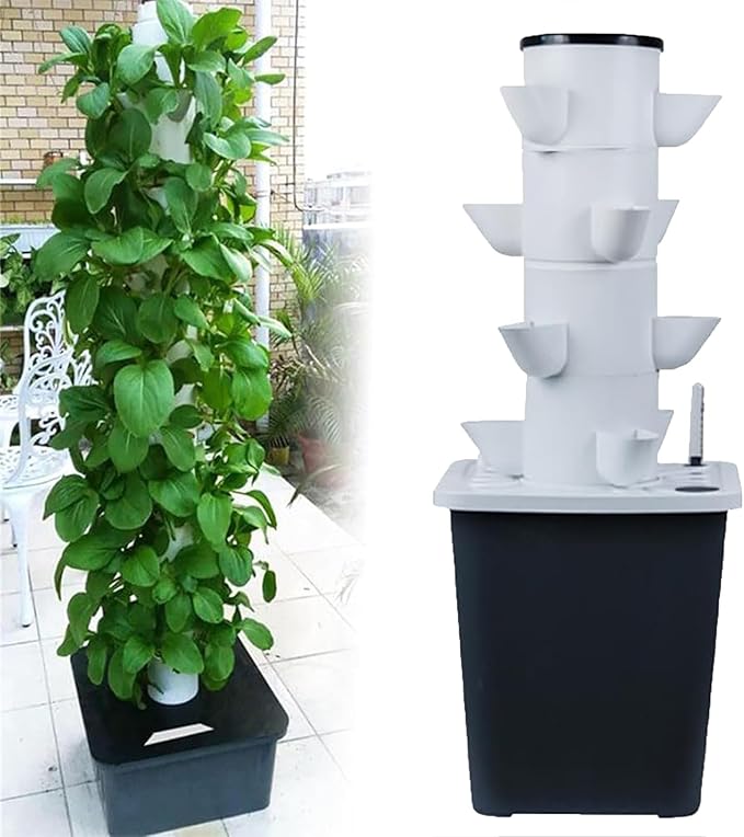 Indoor Smart Garden Kit Indoor Vertical Planting Garden Planter Suitable for Herbs Fruits and Vegetables Aeroponic Cultivation Kit(20 Holes)