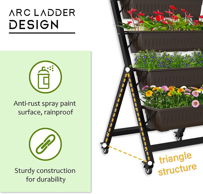 G TALECO GEAR Vertical Garden Planter Vertical Raised Garden Bed Planter Box with 5 Container Boxes Grow Your Herb Vegetables Flowers Indoor and Outdoor (5-Tier)