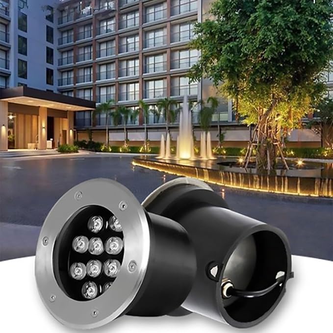 Outdoor Buried Lights - LED Underwater Light Recessed LED Fountain Light Low Voltage Round Pond Spotlight IP68 Waterproof Embedded Landscape Lights for Underwater Lighting(Red12V-5W)