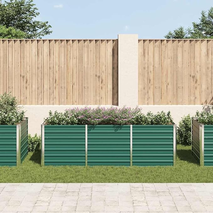 Garden Raised Bed Standing Planter Planter Boxes Gardening Box Horse Trough planters Suitable for Courtyard Corridor Nursery Orchard Galvanized Steel 94.5x31.5x31.3 Green