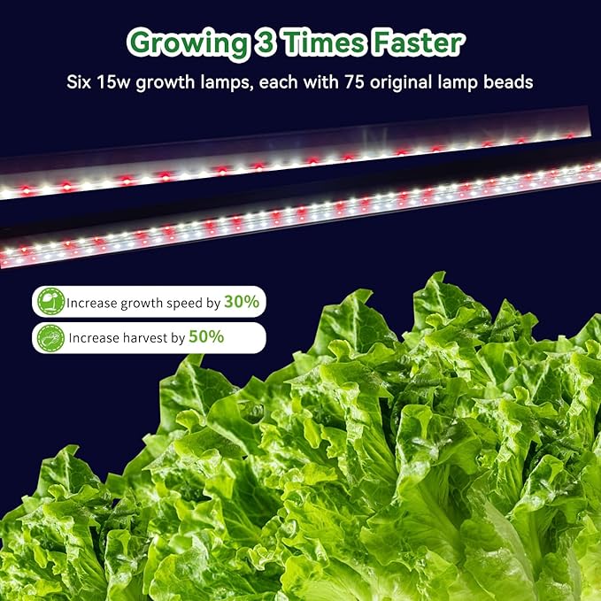 Indoor Garden Hydroponics Growing System Kit Dual Implant Configuration for Vegetable Fruit Herb Seedling Cultivation and Large-Scale PlantingDouble Water PumpLED Grow Light