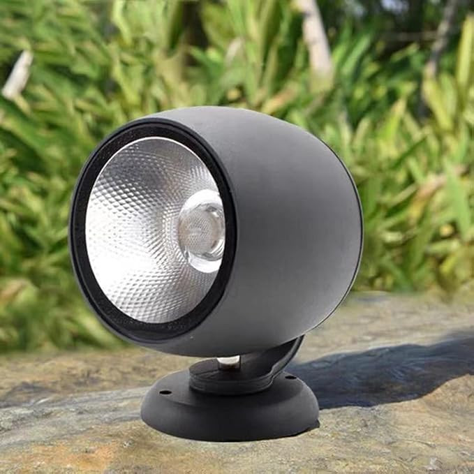 Outdoor Led Spot Lights COB Landscape Light IP65 Waterproof 360° Rotation COB Spotlights for Courtyard Hotel Yard Path Decor(White20W-AC85-265V)