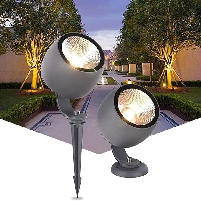 Rotation Spotlight - LED Floodlights AC85-265V Lawn Park Tree Lamps IP65 Waterproof Outdoor Decorative Round Flood Lamp for Garden Villas Path Landscape Lighting(RedA-20W(AC85-265V))