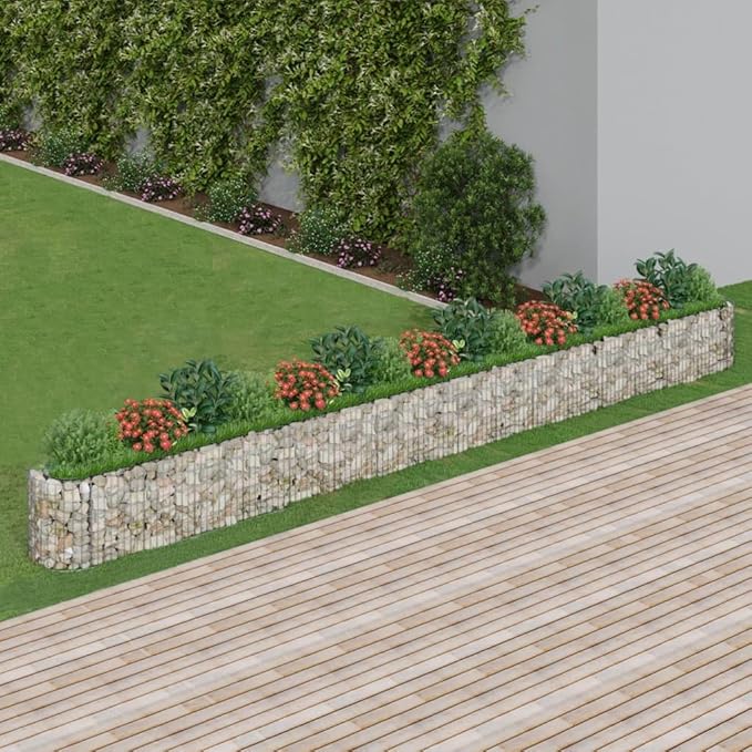 Gabion Raised Bed Silver Galvanized Iron Large Durable Gardening Pots &amp Planters 152031