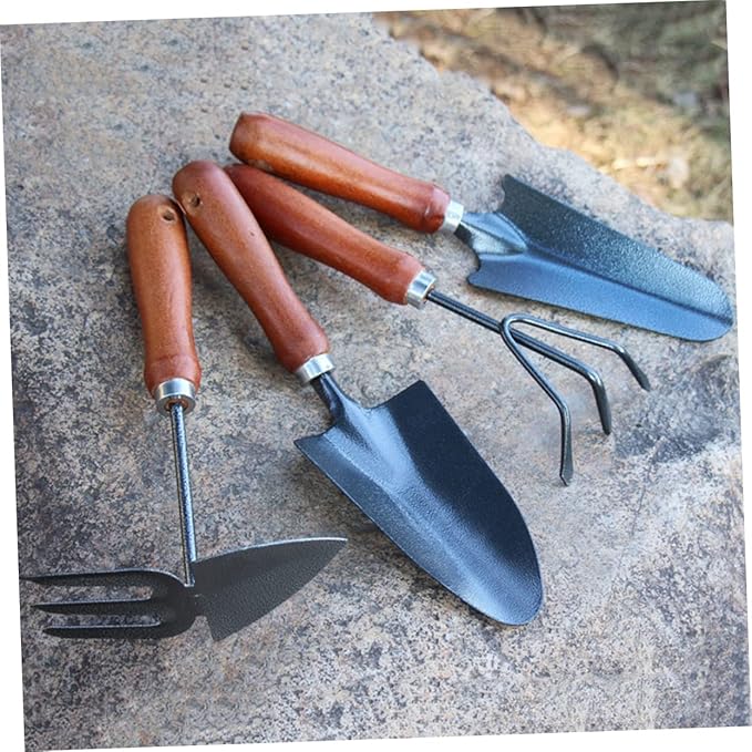 Sosoport Iron Mini Paint Spatula Garden Tools Set Wooden Handle Shovel for Gardening Perfect for Cultivating and Weeding