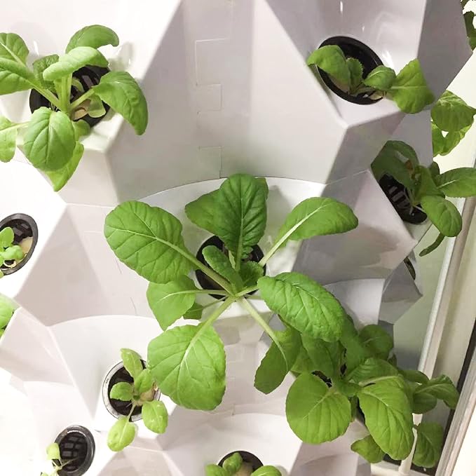 80 Pots Hydroponics Tower Set Cultivation Garden Tower Aeroponics Growing Kit for Indoor &amp Outdoor Grow Fruits Vegetables (Green)