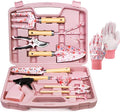 12-Piece Womens Gardening Tools Gift Set Rust-Proof &amp Heavy-Duty Garden Tools with Durable Carrying Case Fashionable &amp Thoughtful Gardening Gifts for Women&ampMen (Pink)