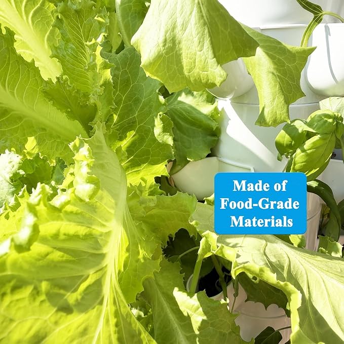 Hydroponics Growing System 30-Plant Indoor Hydroponic Tower with Pump System Plants Germination Kit Smart Aeroponic Herb Garden Vertical Hydroponic System for Gardening Lover (No Seed)