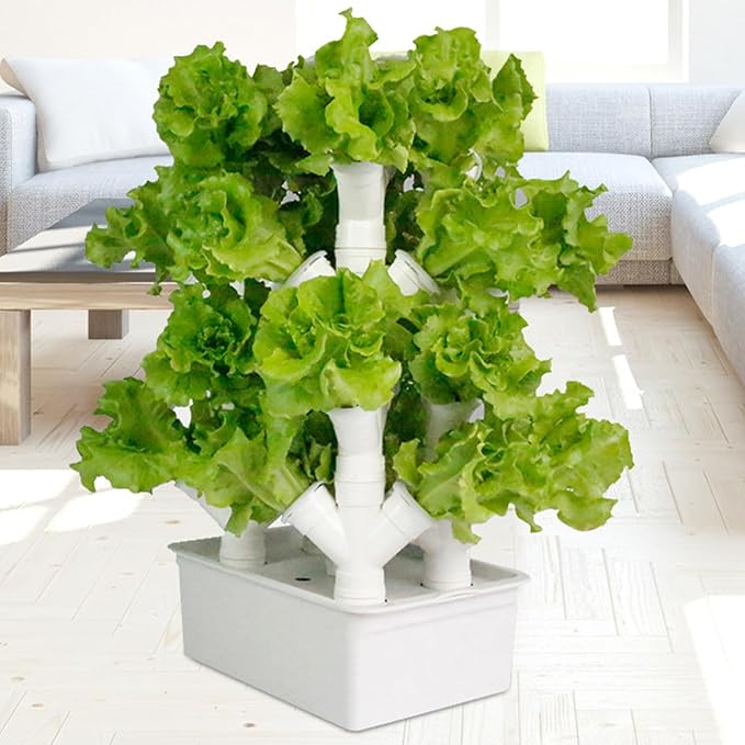 Vertical Grow TowerVegetable Plant Tower2/3/4 Columns Hydroponic Growing Kit Hydroponic Tower Grow SystemGift for Gardening Lover - Home Grow HerbsVeggies &amp Fruit16/24/32Holes24Holes