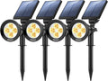 Nekteck 4 Pack Solar Lights2-in-1 Outdoor Solar Spotlights Powered Adjustable Wall Light Landscape LightingBright and Dark SensingAuto On/Off for Yard Pathway Walkway Garden Driveway