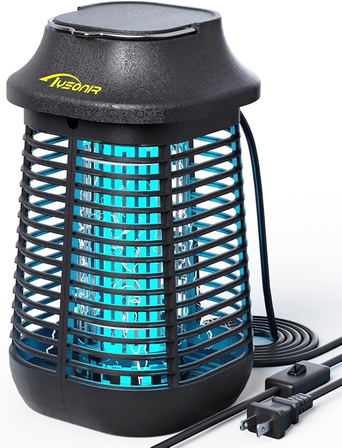 Bug Zapper 4200V for Outdoor and Indoor 9.84 Ft Power Cord with Switch Waterproof Electric Mosquito Zappers(3rd Generation) Mosquito lamp Electronic Bug Zapper Light Bulb