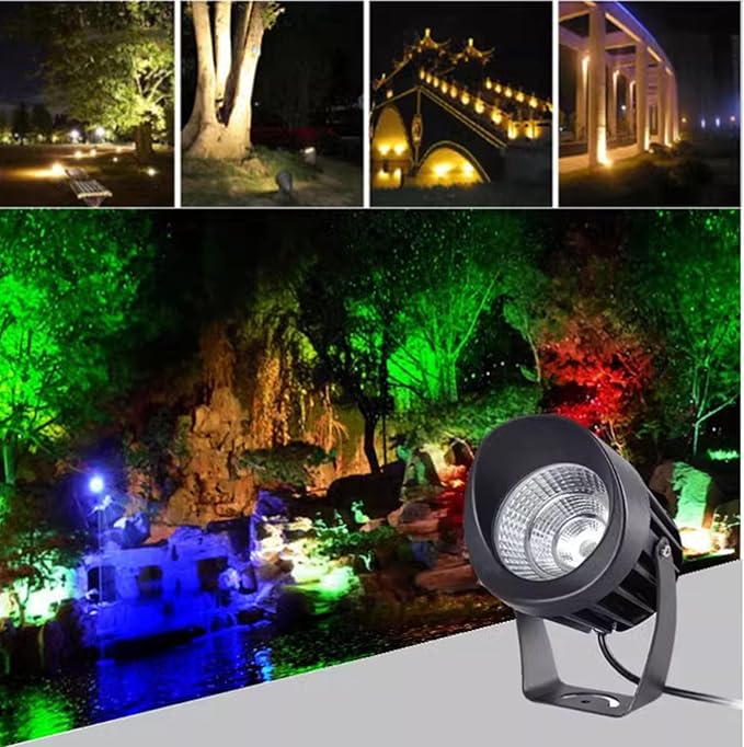 Outdoor Floodlights - LED Beam Spotlight AC85-265V COB Tree Lighting IP65 Waterproof Adjustable Angle Landscape Spotlights Garden Villa Courtyard Lawn Lights(White15W)