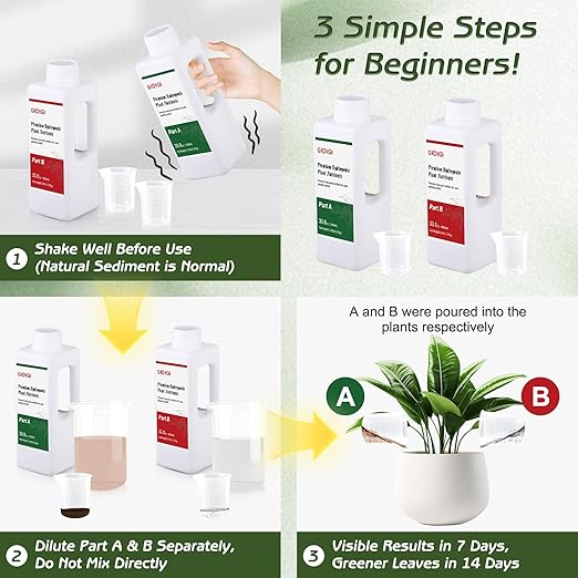 Hydroponic Nutrient Solution | Professional Base A &amp B Liquid Hydroponic Fertilizer for Indoor and Outdoor Plant | Supports Healthy Vegetative Growth and Flowering Stage | 75.5 oz(2 L) Set