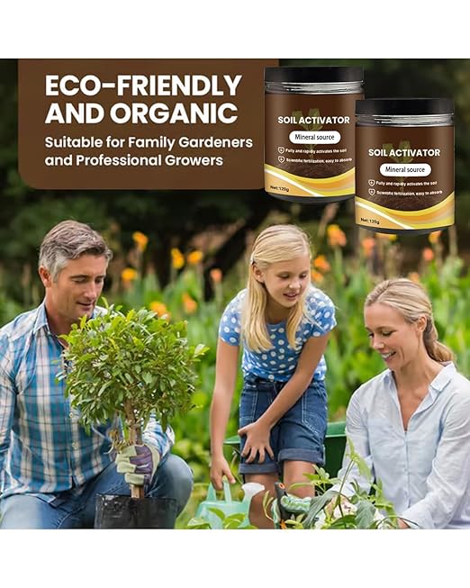 Soil Activated - Soil Activator for Plants Organic Soils Activator &amp Plant Fertilizer for Raised Garden Beds Potting Mix and Seedling Compost Prevent Compaction Promote Plant Rooting 60g (5)
