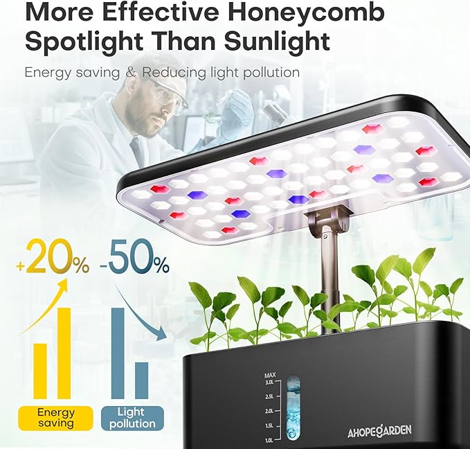 Ahopegarden Indoor Garden Hydroponics Growing System with Hydroponic Pods Kit
