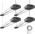 BBOUNDER 4 Pack 2ft LED Grow Light with Mechanical Outlet Timer 80W (4x20W 440W Equivalent) Sunlike Full Spectrum Linkable Plant Lighting Fixture for Hydroponic Indoor Plant