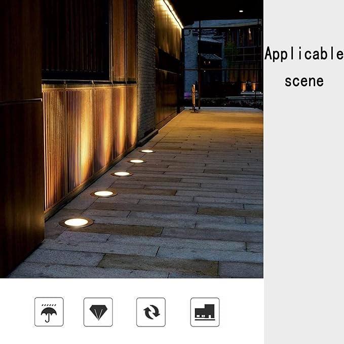 Recessed LED Underground Light Landscape Lights Anti-Rust IP65 Waterproof Multi-Color Floor Lamp for Driveway Walkway Lighting