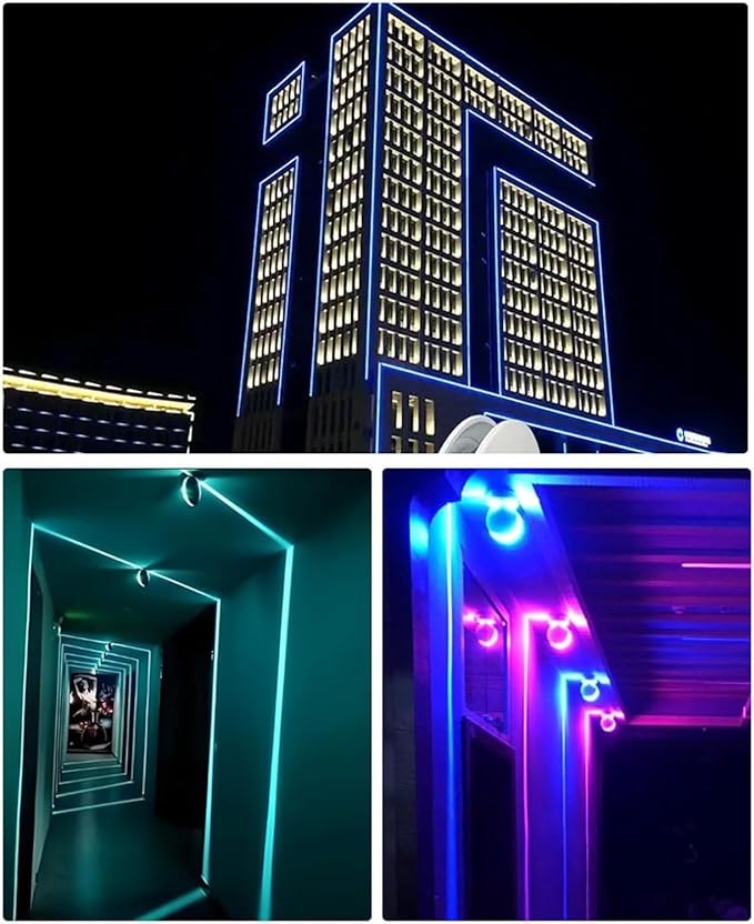 LED Outdoor Window Sill Light IP65 Waterproof Spotlight Contour Lighting Door Frame Trail Strip Hotel Corridor Lights 10W(Warm White10W-AC220V)