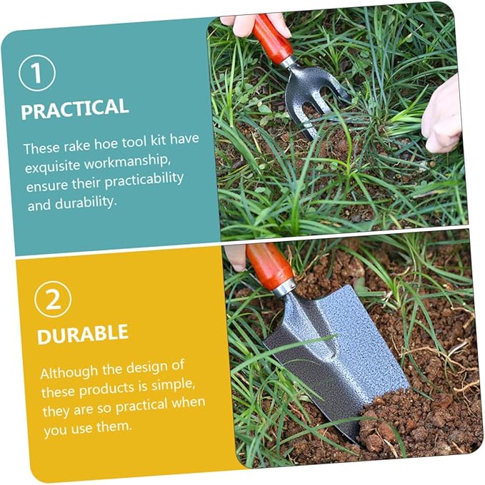 TOYANDONA 1set Garden Tool Kit Rake Hoe Shovel for Efficient Outdoor Gardening Planting Vegetables and Soil Loosening of High-Grade Gardening Tools