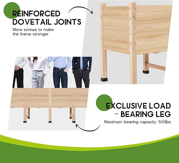 SPECRAFT 7x2 Ft Wooden Raised Garden Bed with Legs - 15 Inch Deepth Elevated Planter Box for Deep-Rooted Plants Ideal for Patio Easy Assembly