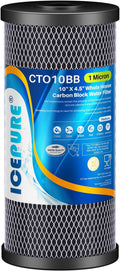 ICEPURE 10X4.51 Microns Whole House Sediment Activated Carbon Water Filter Compatible with Dupont WFHDC8001EP SeriesEPM SeriesCB-BB-10 GE FXHTC GXWH40L GXWH35F GNWH38S CTO10BB1PACK
